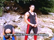 Sporty muscle jocks fuck each other after a long day of river kayaking